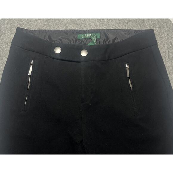 Lauren Ralph Lauren Pants Womens Size 2 Black Zip Pockets Career Trouser Comfort - Picture 3 of 8
